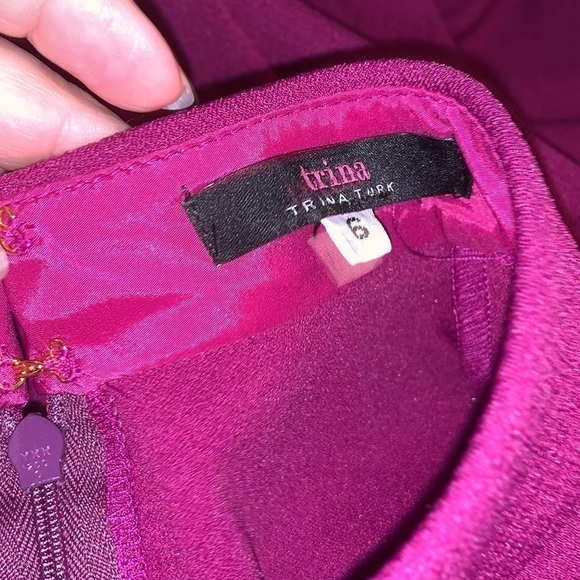 trina Trina Turk A-Line Sheath Magenta Dress Size 6 - Picture 4 of 7